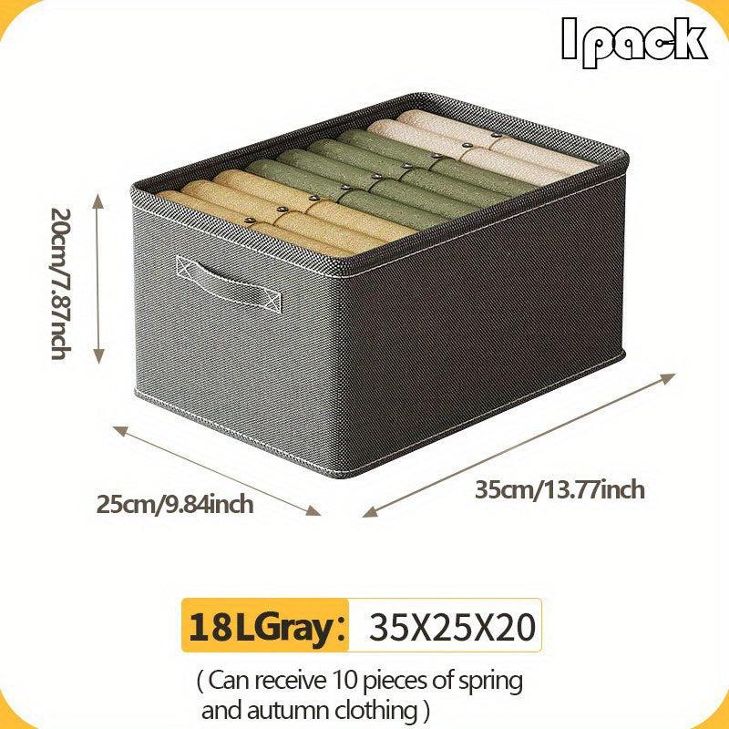 Gray Clothes Storage Box Wardrobe Organizer Lightweight Container