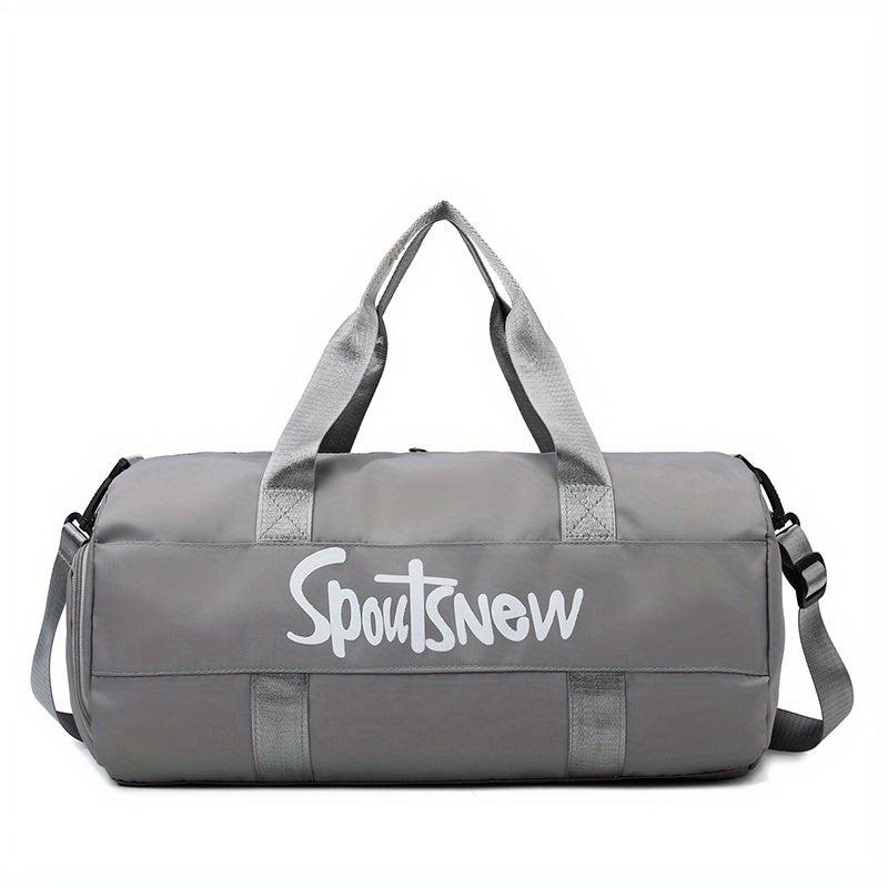 Large Capacity Travel Handbag Letter Pattern Sports Gym Bag Lightweight