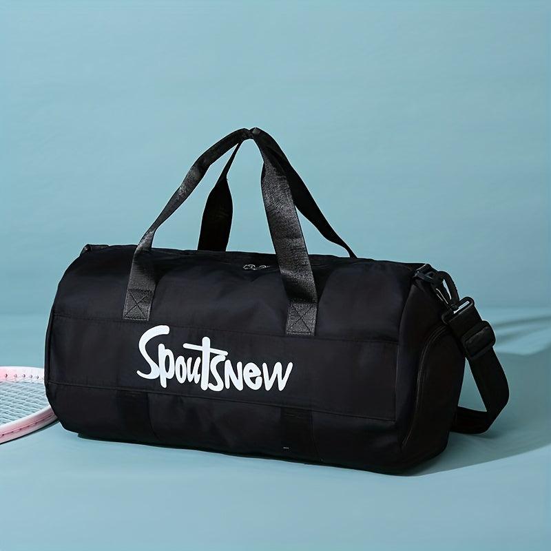 Large Capacity Travel Handbag Letter Pattern Sports Gym Bag Lightweight