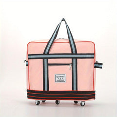 Expandable Travel Bag Large Capacity Duffle Handbag With Wheels