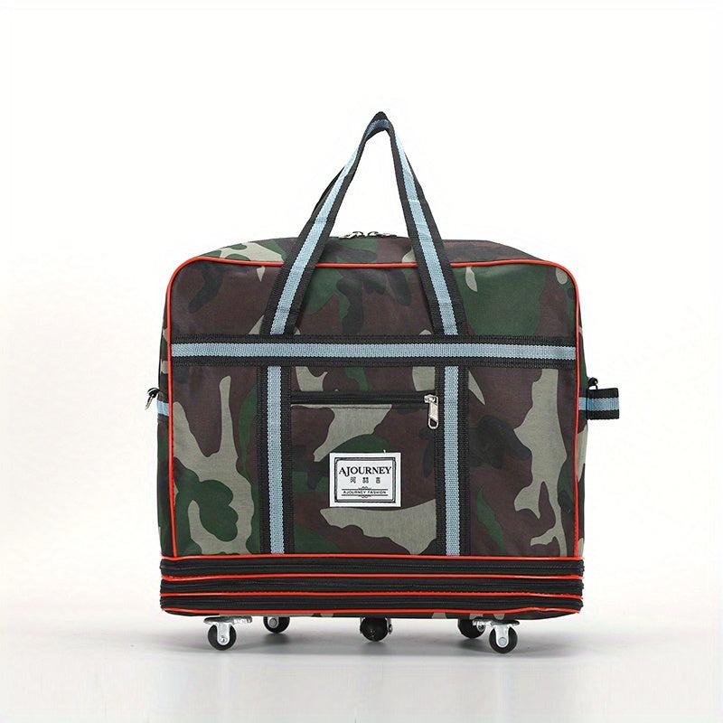 Expandable Travel Bag Large Capacity Duffle Handbag With Wheels
