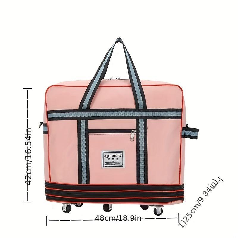 Expandable Travel Bag Large Capacity Duffle Handbag With Wheels