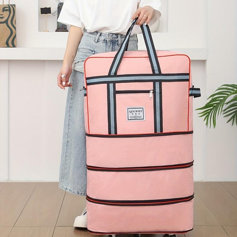 Expandable Travel Bag Large Capacity Duffle Handbag With Wheels