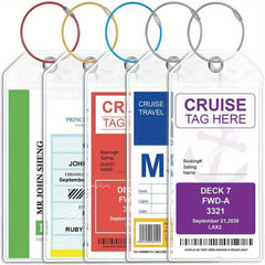 5 Pcs Cruise Luggage Tags Clear Reusable Zip Seal Holder