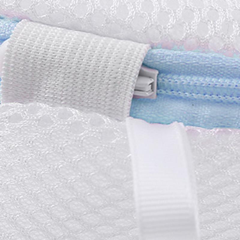 Mesh Zipper Cylinder Bag Laundry Clothes Washing Bag
