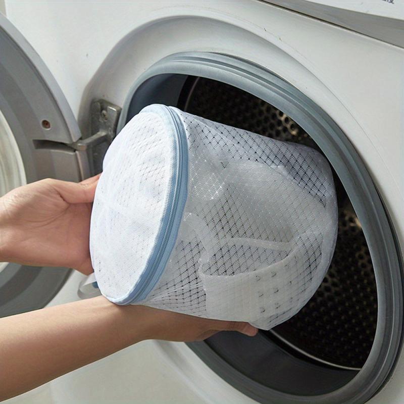 Mesh Zipper Cylinder Bag Laundry Clothes Washing Bag