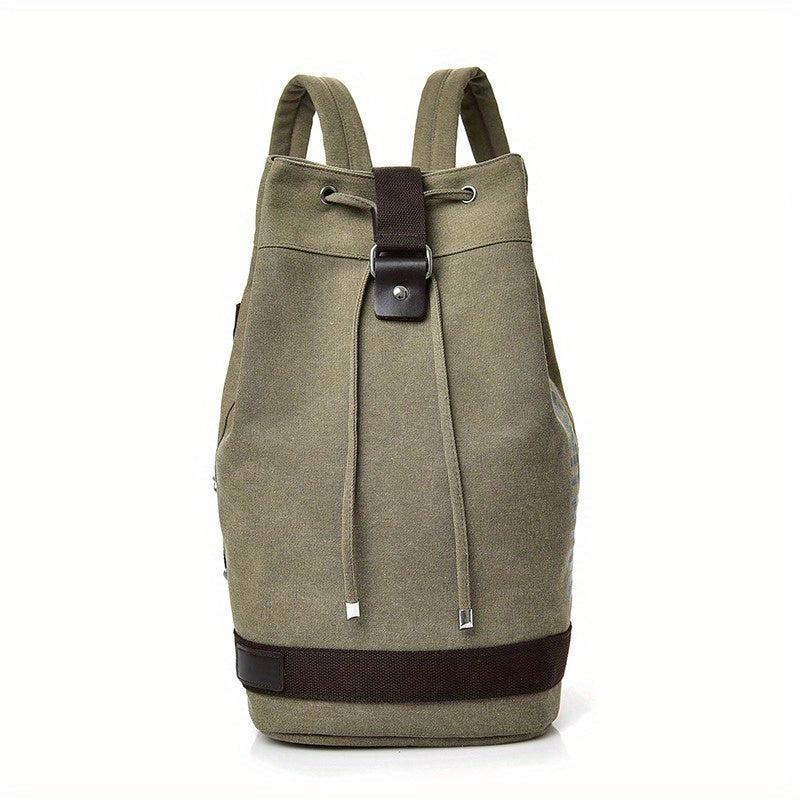 Military Canvas Travel Backpack Drawstring Bucket Rucksack