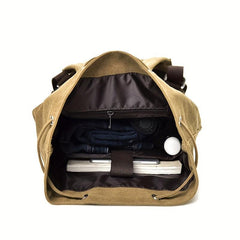 Military Canvas Travel Backpack Drawstring Bucket Rucksack