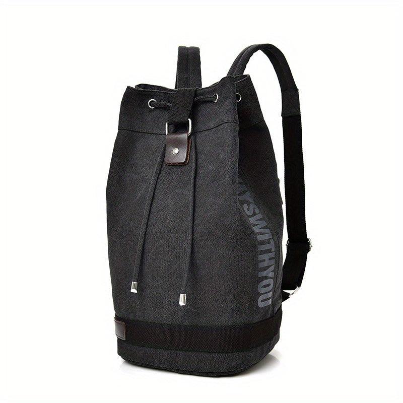 Military Canvas Travel Backpack Drawstring Bucket Rucksack