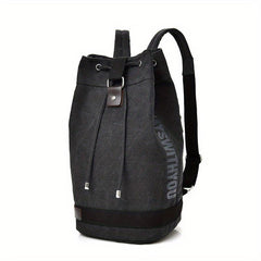 Military Canvas Travel Backpack Drawstring Bucket Rucksack