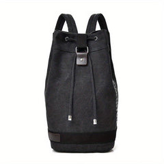 Military Canvas Travel Backpack Drawstring Bucket Rucksack