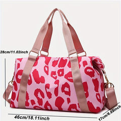 Leopard Print Duffle Crossbody Bag Large Capacity Gym Yoga Bag
