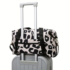 Leopard Print Duffle Crossbody Bag Large Capacity Gym Yoga Bag