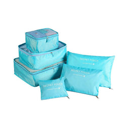 6pcs Travel Packing Cubes Waterproof Storage Mesh Luggage Organizer Bag