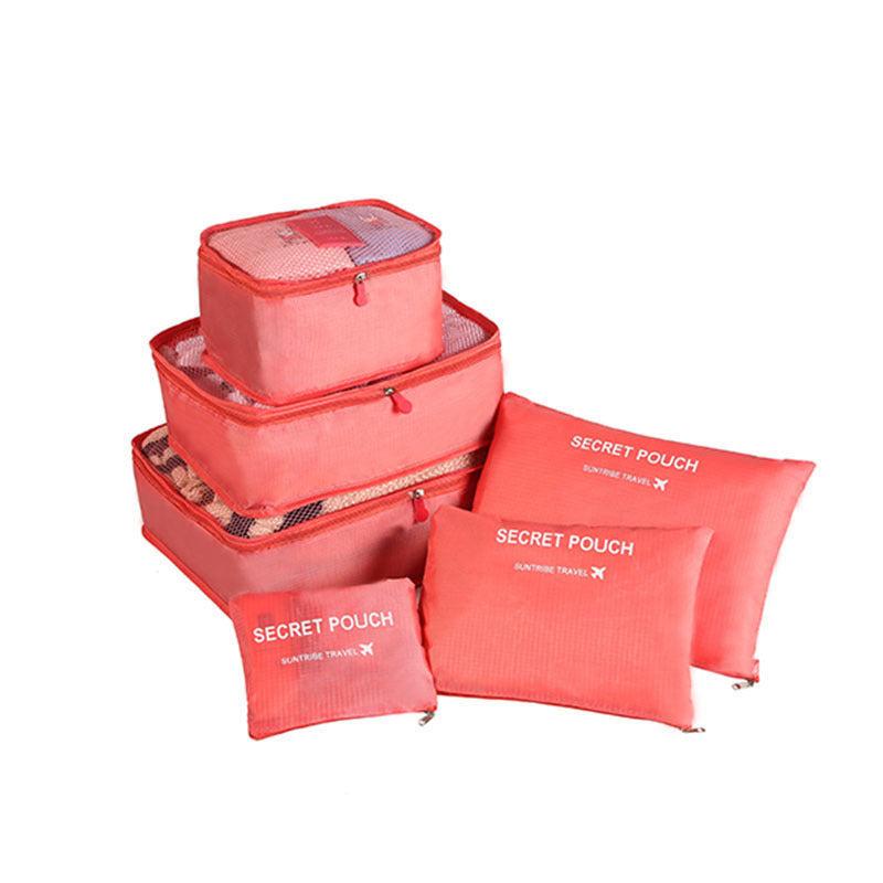 6pcs Travel Packing Cubes Waterproof Storage Mesh Luggage Organizer Bag