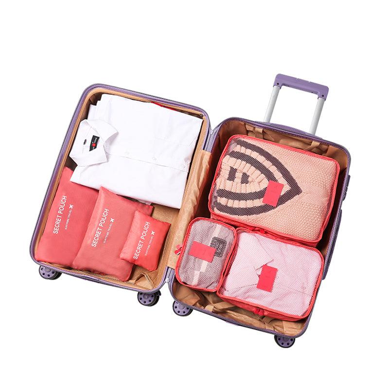 6pcs Travel Packing Cubes Waterproof Storage Mesh Luggage Organizer Bag