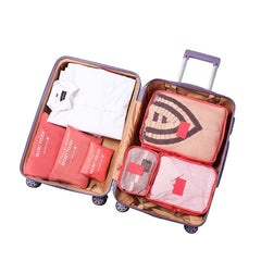 6pcs Travel Packing Cubes Waterproof Storage Mesh Luggage Organizer Bag