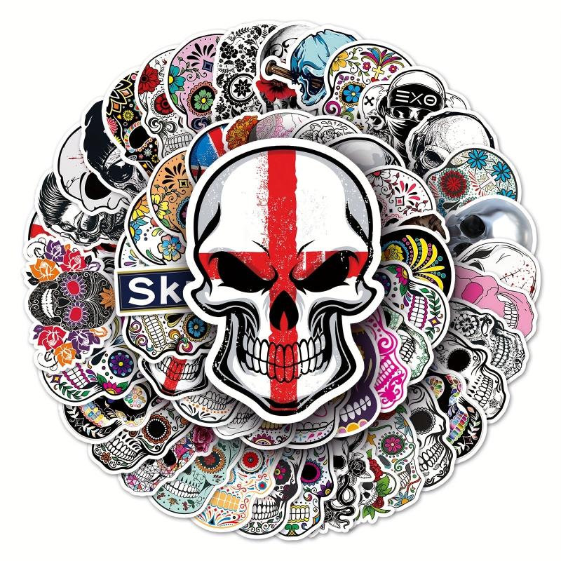 50pcs Horror Skull Waterproof Stickers Halloween Ghost Face Graffiti Decoration