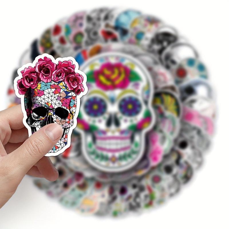 50pcs Horror Skull Waterproof Stickers Halloween Ghost Face Graffiti Decoration
