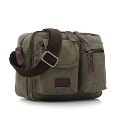 Vintage Square Shoulder Bag Zipper Messenger Bag
