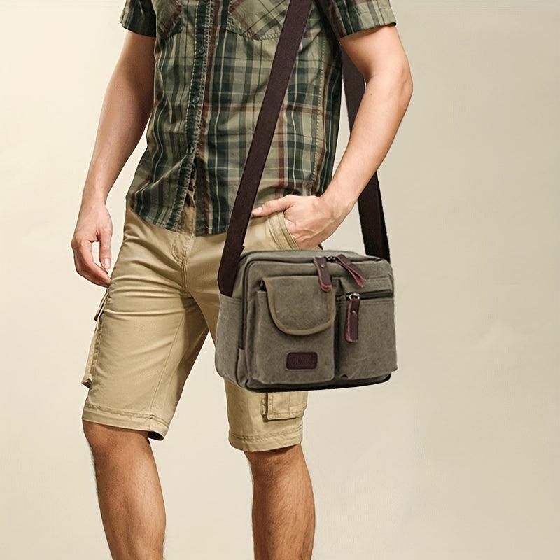 Vintage Square Shoulder Bag Zipper Messenger Bag
