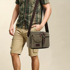 Vintage Square Shoulder Bag Zipper Messenger Bag