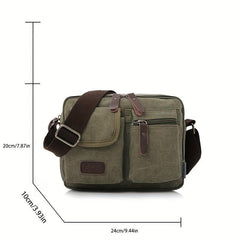 Vintage Square Shoulder Bag Zipper Messenger Bag