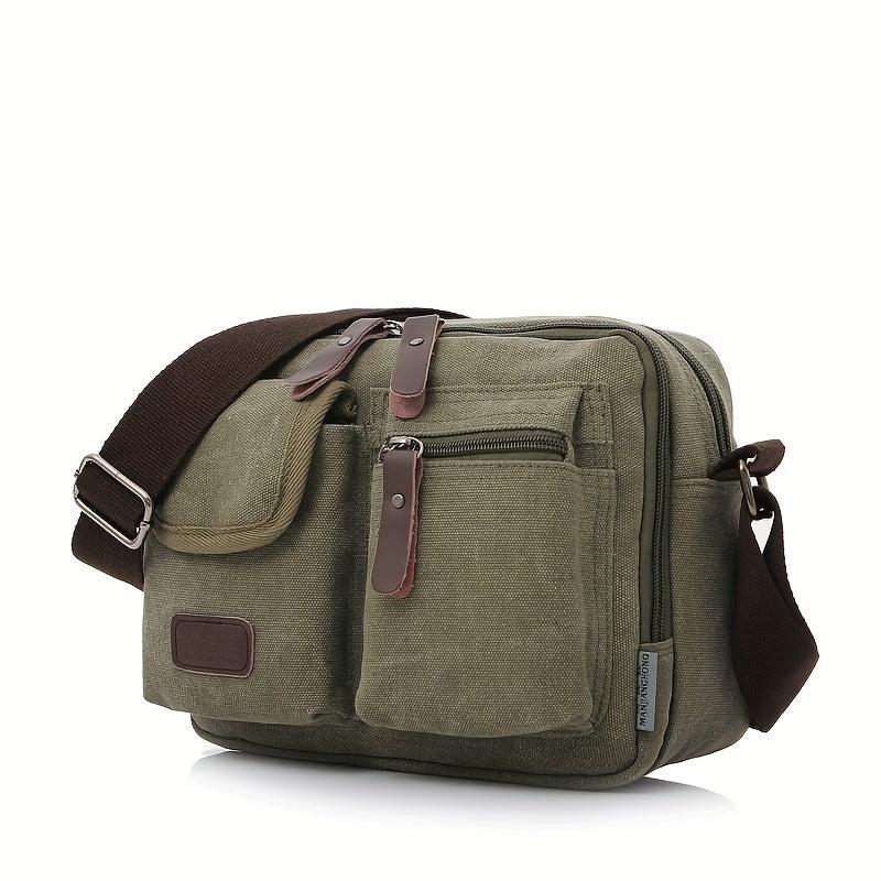 Vintage Square Shoulder Bag Zipper Messenger Bag