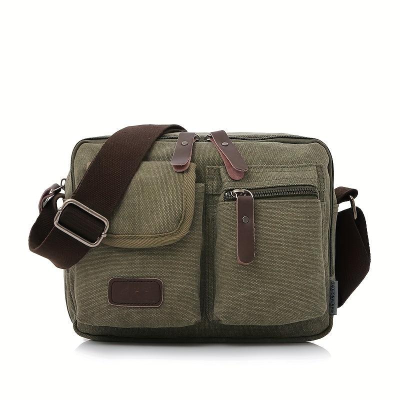 Vintage Square Shoulder Bag Zipper Messenger Bag