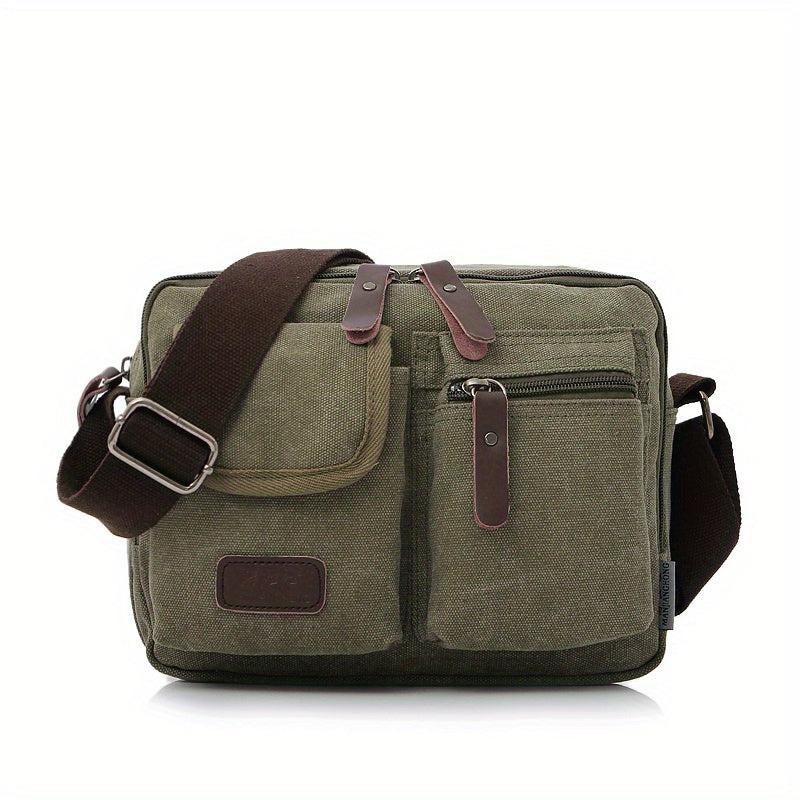 Vintage Square Shoulder Bag Zipper Messenger Bag