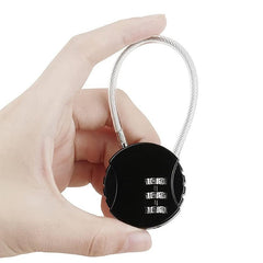1pc Round Wire Rope Password Lock Mini Padlock