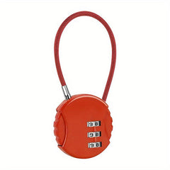 1pc Round Wire Rope Password Lock Mini Padlock