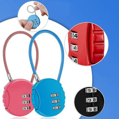 1pc Round Wire Rope Password Lock Mini Padlock