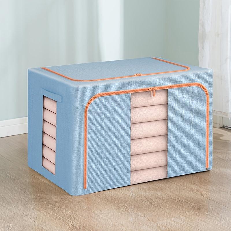 Cotton Linen Clothes Storage Box Transparent Basket Bag