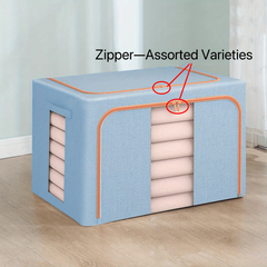 Cotton Linen Clothes Storage Box Transparent Basket Bag