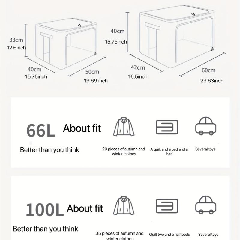 Cotton Linen Clothes Storage Box Transparent Basket Bag