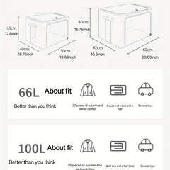 Cotton Linen Clothes Storage Box Transparent Basket Bag