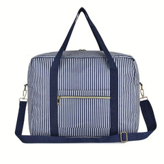 Striped Weekender Tote Bag Lightweight Luggage Gym Storage Bag