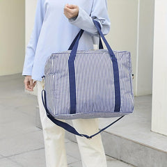 Striped Weekender Tote Bag Lightweight Luggage Gym Storage Bag