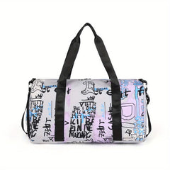 Graffiti Pattern Sports Handbag Lightweight Travel Luggage Bag