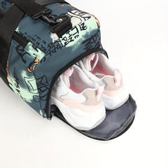 Graffiti Pattern Sports Handbag Lightweight Travel Luggage Bag