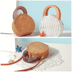 2pcs Half Round Wooden Handle For Handbag Crossbody Bag Wallet Shape Handle