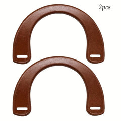2pcs Half Round Wooden Handle For Handbag Crossbody Bag Wallet Shape Handle