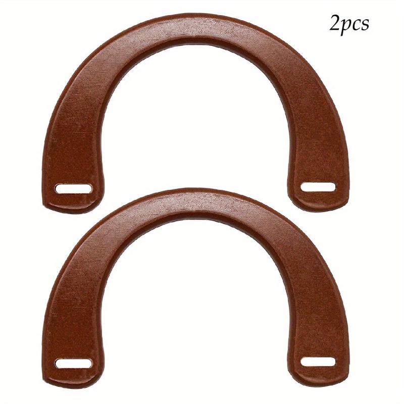 2pcs Half Round Wooden Handle For Handbag Crossbody Bag Wallet Shape Handle