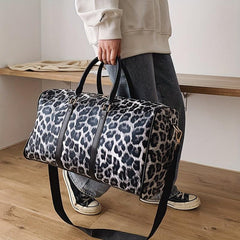 Leopard Pattern Duffel Bag Large Capacity Sports Storage Bag