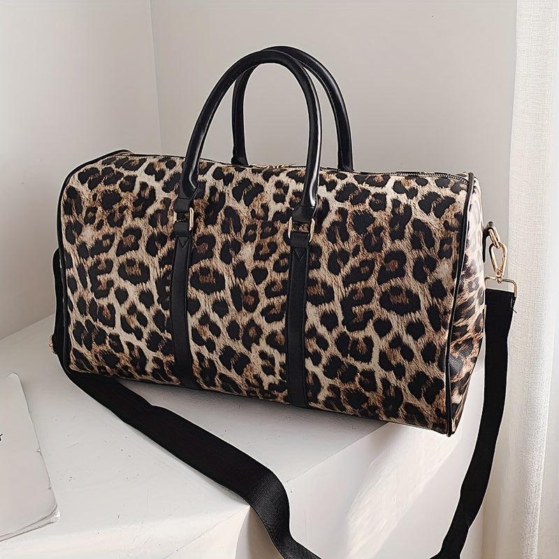 Leopard Pattern Duffel Bag Large Capacity Sports Storage Bag