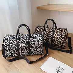 Leopard Pattern Duffel Bag Large Capacity Sports Storage Bag