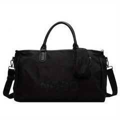 Letter Pattern Travel Handbag With Mini Bag