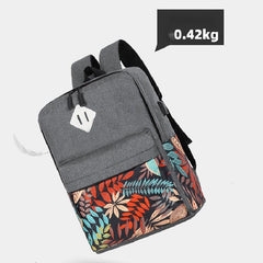 Vintage Leaves Pattern Travel Bag Set - Backpack, Shoulder Bag & Purse