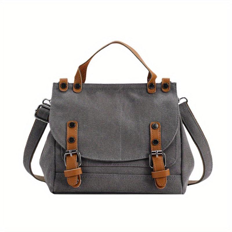 Vintage Canvas Business Handbag Large Capacity Messenger Bag For Travel